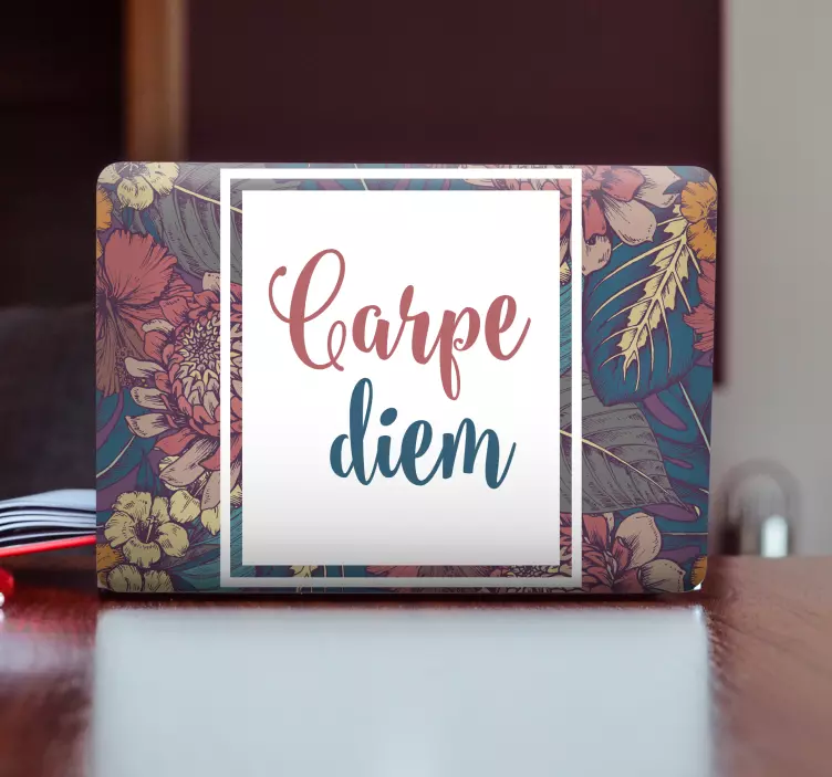 Sticker pour ordinateur citation de motivation florale - TenStickers
