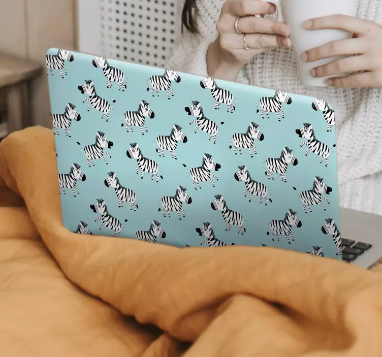 Sticker pour ordinateur couverture à imprimé zèbre - TenStickers