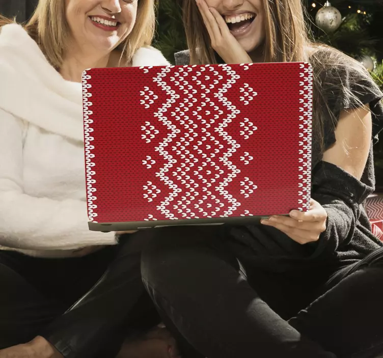 Sticker pour ordinateur couverture à motif tricoté - TenStickers