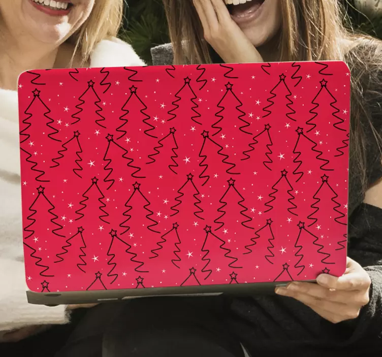 Sticker pour ordinateur motif d'arbre festif - TenStickers