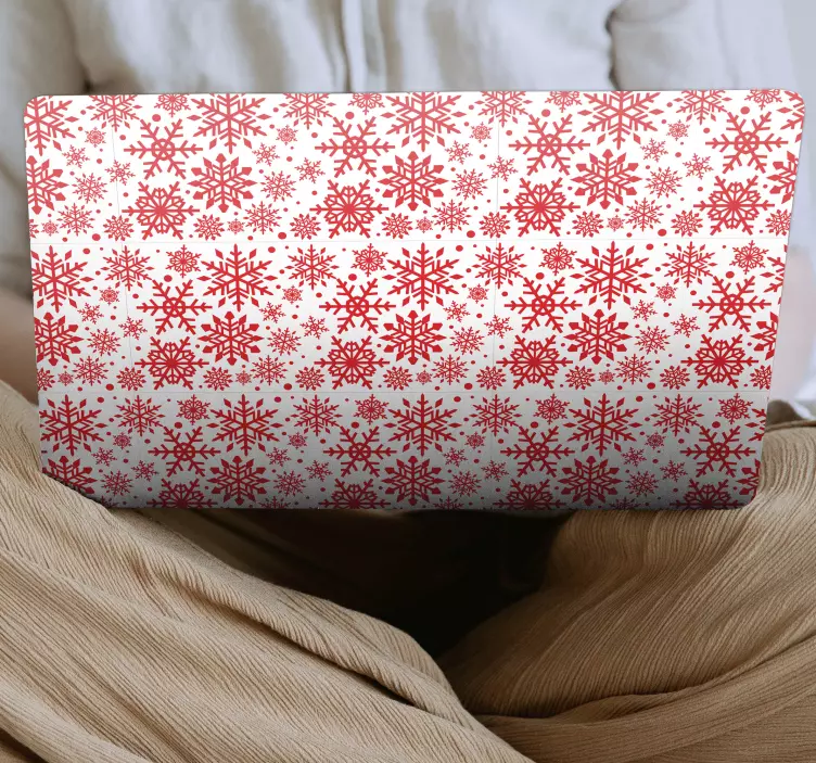 Sticker pour ordinateur motif de flocon de neige cramoisi - TenStickers