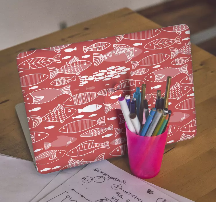 Sticker pour ordinateur motif de poisson fantaisiste - TenStickers