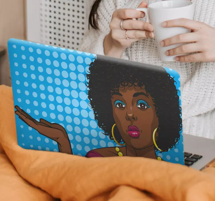 Sticker pour ordinateur portrait de femme stylée - TenStickers