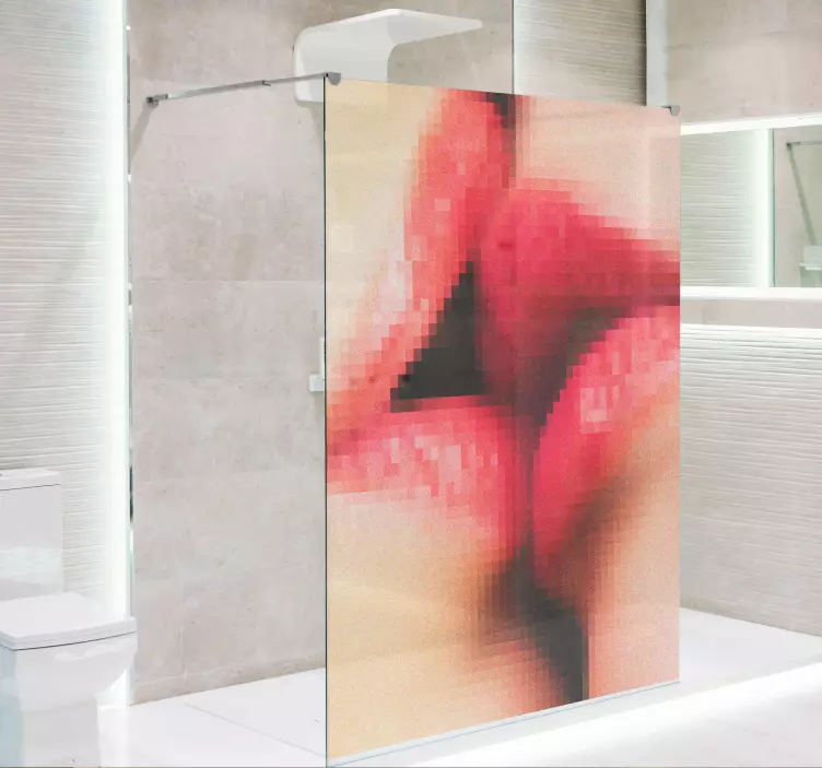 Sticker paroi de douche illustration de baiser - TenStickers