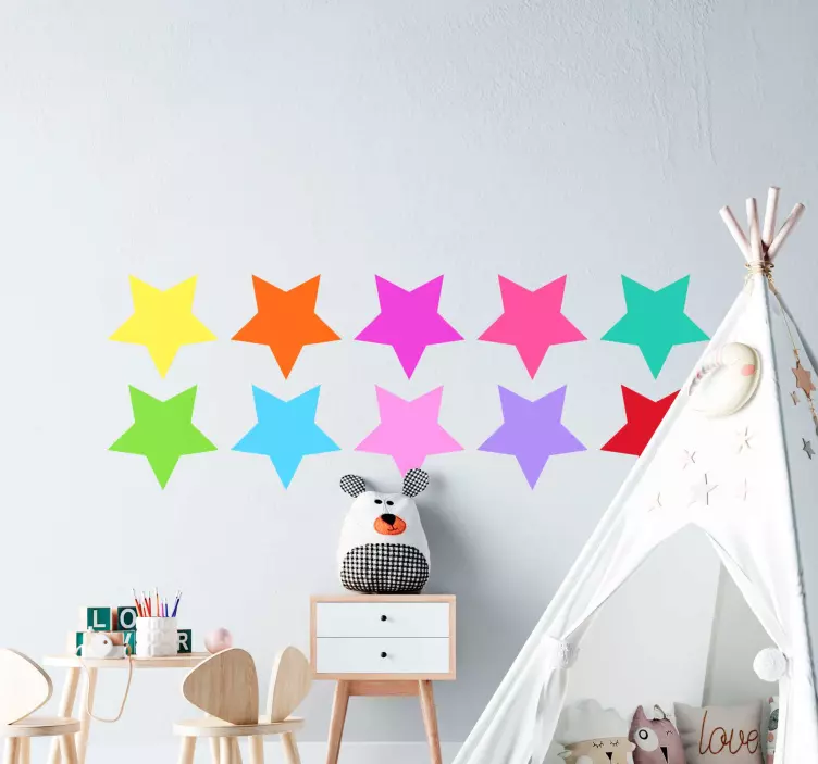Sticker Sol étoiles colorées - TenStickers