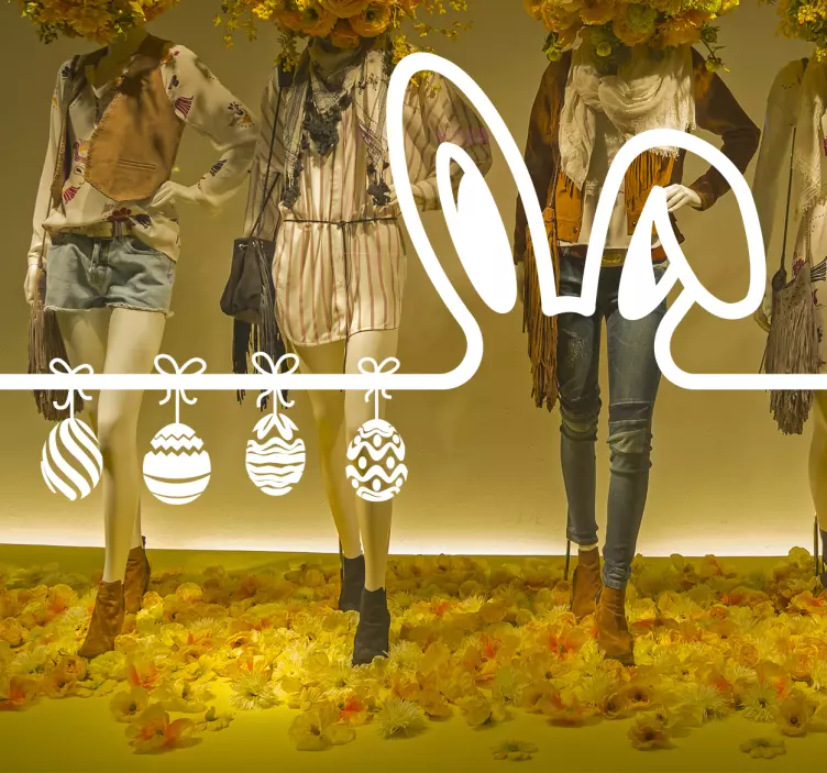 Sticker pour vitrine Pâques - TenStickers