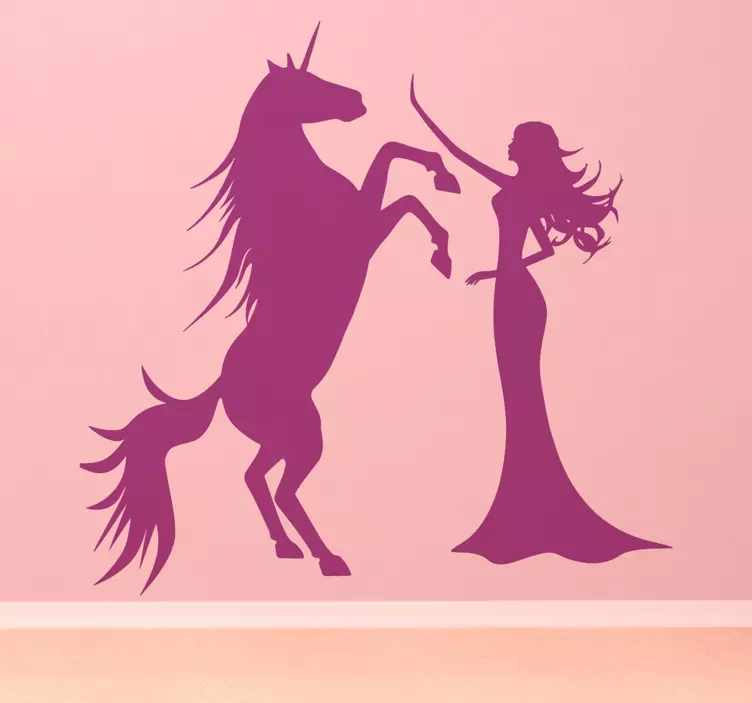 Sticker princesse licorne - TenStickers