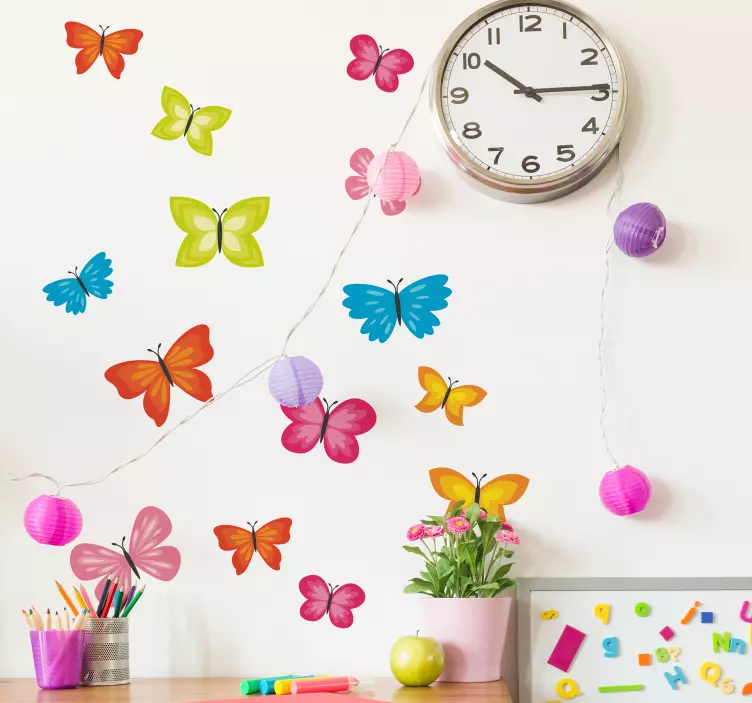 Sticker Papillon Papillons Colorés - TenStickers