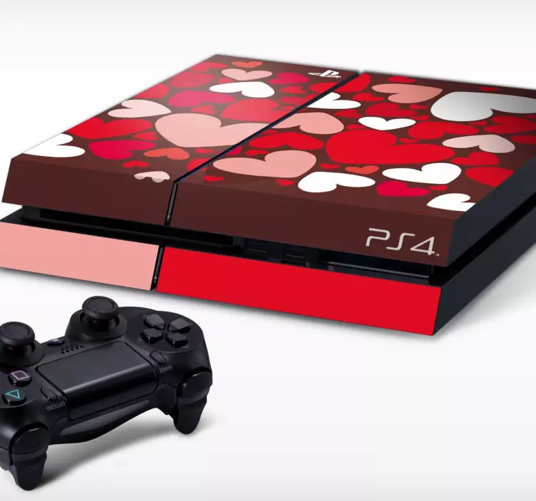 Autocollant PS4 motif de cœurs - TenStickers