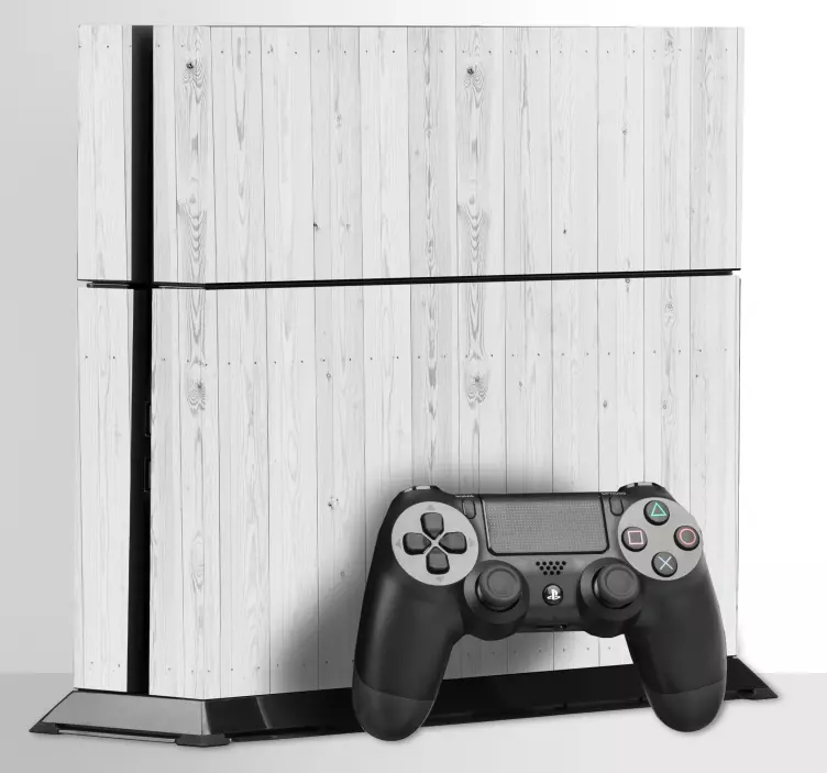 Autocollant PS4 effet bois blanc - TenStickers