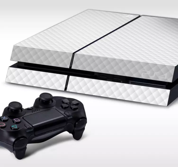 Autocollant PS4 effet matelassé blanc - TenStickers