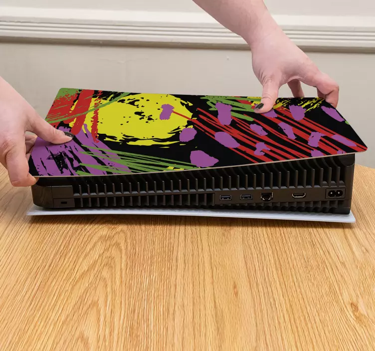 Sticker ps5 housse abstraite vibrante - TenStickers