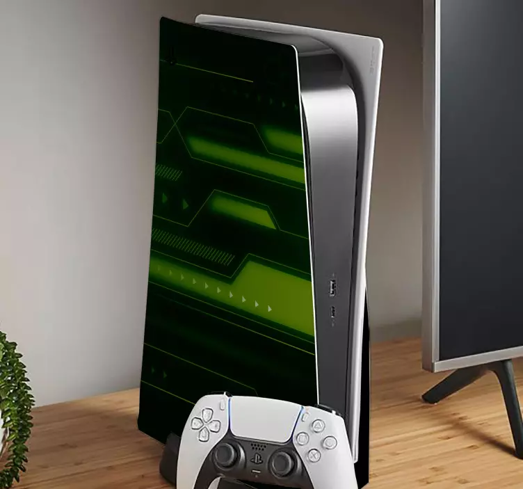 Sticker ps5 motifs Écotechniques - TenStickers