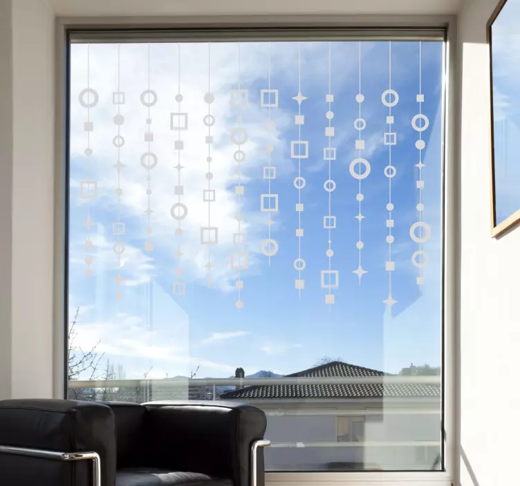 Sticker rideau abstrait blanc - TenStickers