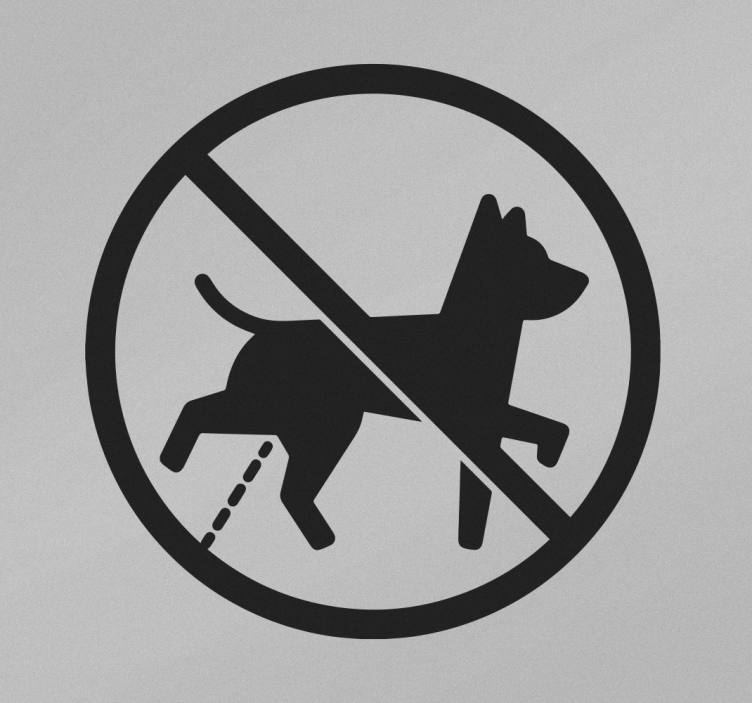 Sticker signalétique chien qui fait pipi - TenStickers