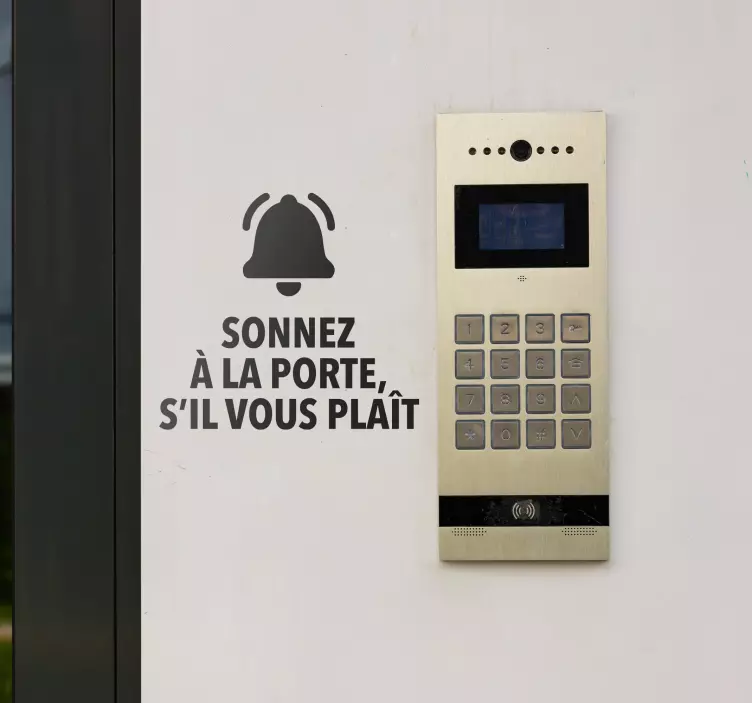 Autocollant signalétique sonner à la porte = Frapper à la porte - TenStickers