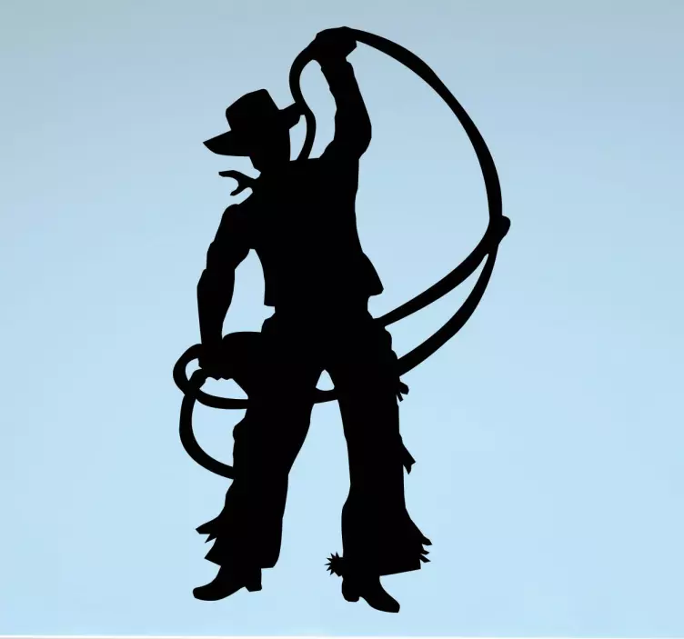 Sticker silhouette cowboy - TenStickers