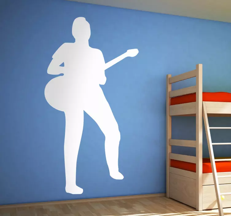 Sticker silhouette guitariste - TenStickers