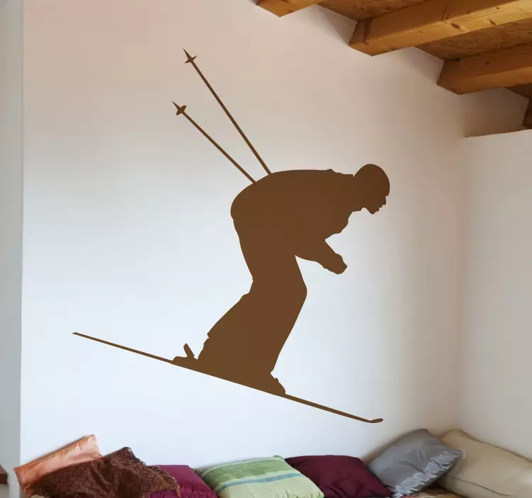 Sticker silhouette ski - TenStickers