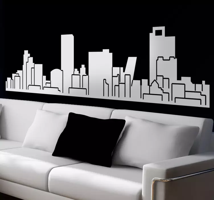 Sticker skyline immeubles madrid - TenStickers