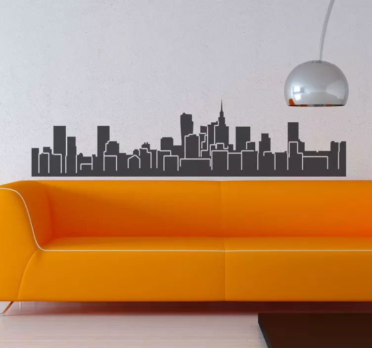 Sticker skyline immeubles varsovie - TenStickers