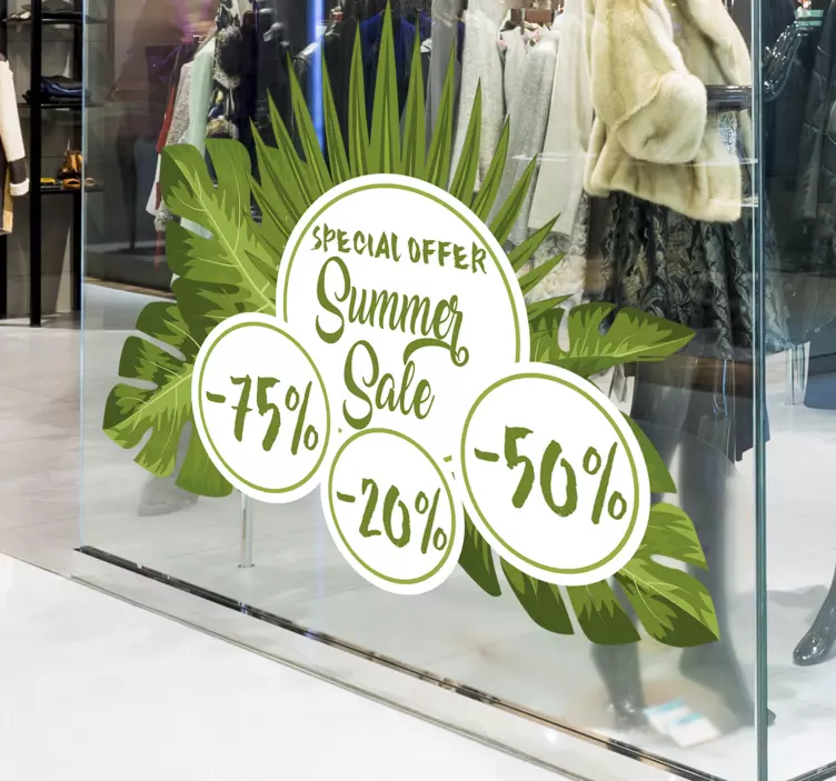 Sticker soldes remises estivales tropicales - TenStickers