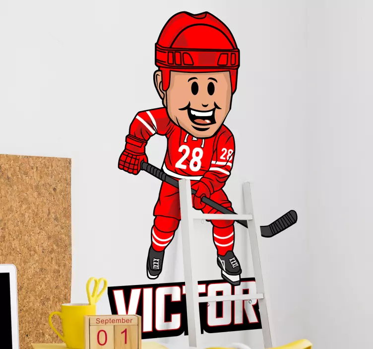 Sticker sport figurine de joueur de hockey - TenStickers