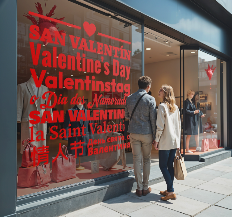 Sticker Saint Valentin différentes langues - TenStickers