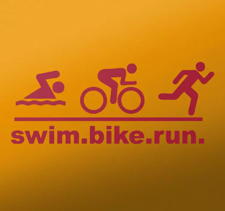 Sticker swim bike run triathlon - TenStickers
