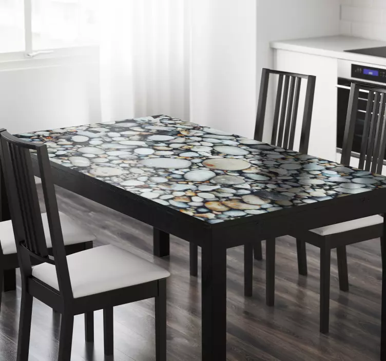 Sticker meuble Ikea table galets - TenStickers