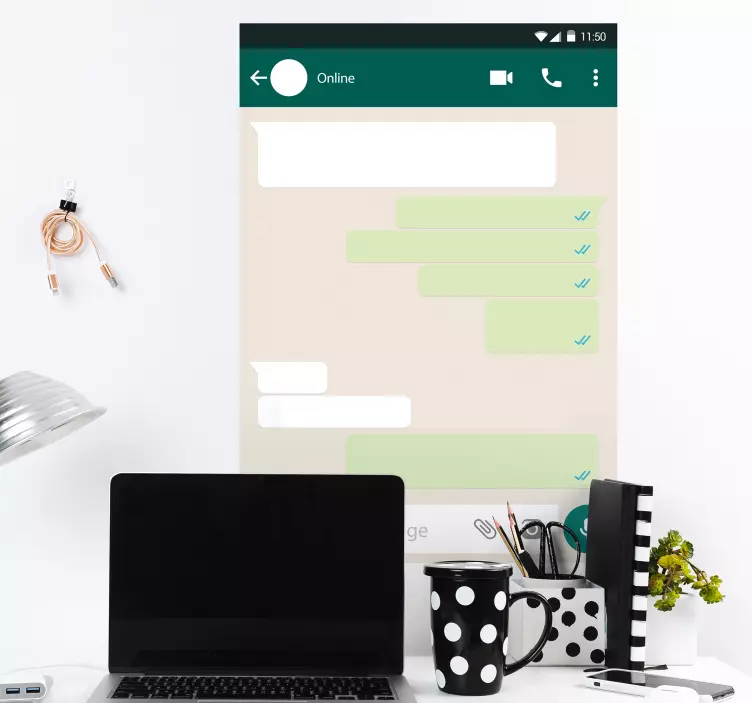 Tableau blanc adhésif maison écran WhatsApp - TenStickers