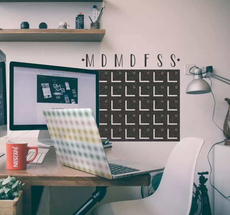 Sticker tableau noir jours de la semaine en anglais - TenStickers