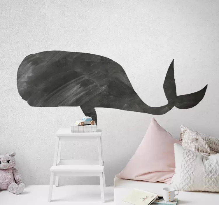 Sticker tableau noir silhouette de baleine - TenStickers