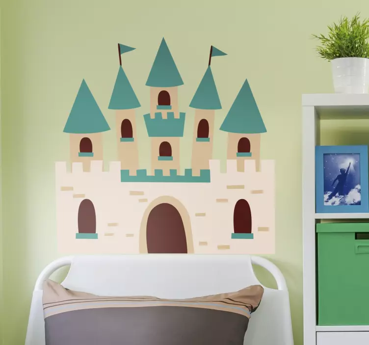 Sticker tête de lit enfant château garçon - TenStickers