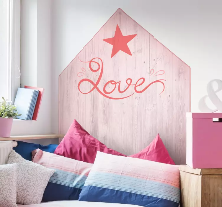 Sticker texte de lit Love - TenStickers