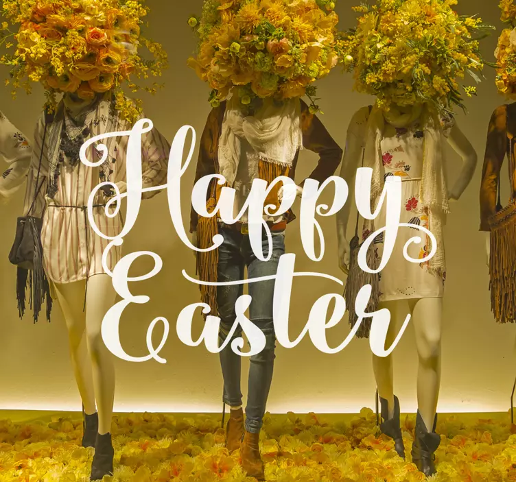 Sticker texte happy easter - TenStickers