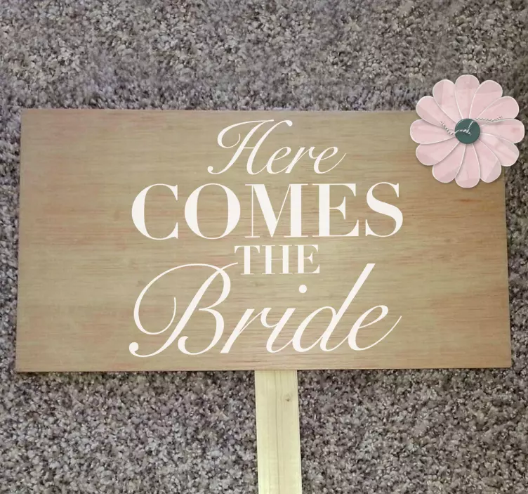 Sticker texte here comes the bride - TenStickers