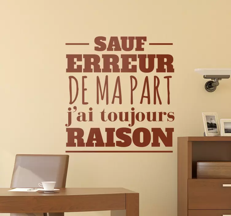 Sticker texte sauf erreur de ma part - TenStickers