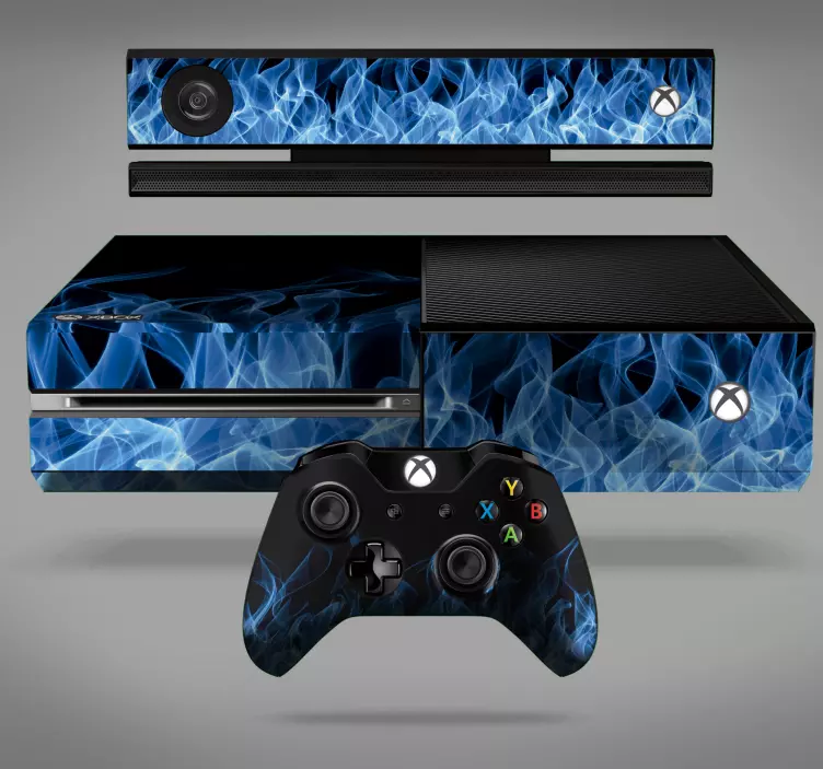 Sticker xbox flammes bleues - TenStickers