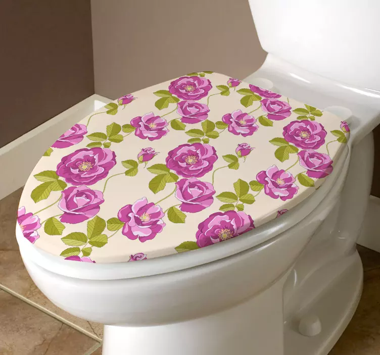 Sticker toilettes motifs floraux - TenStickers
