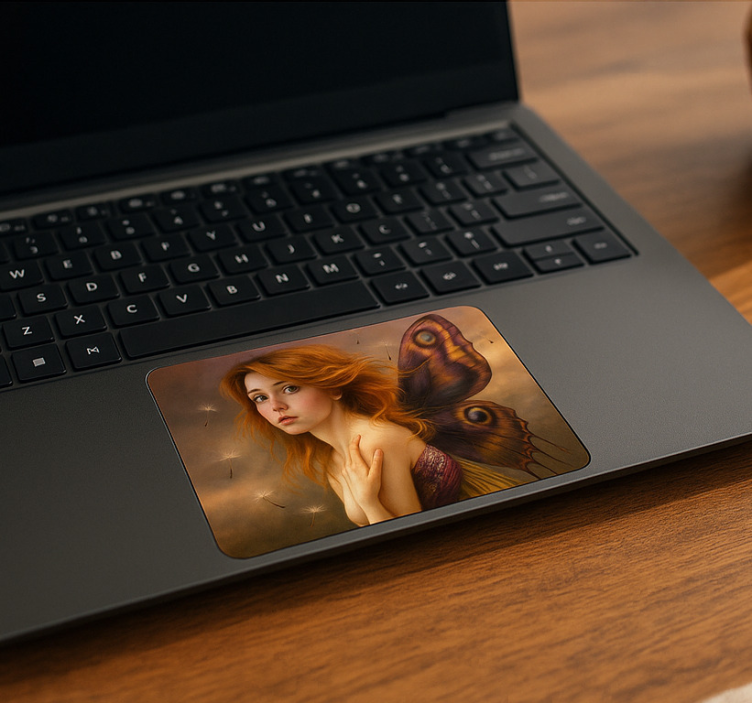 Sticker touchpad fille avec des pissenlits flottants - TenStickers