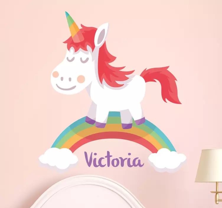 Sticker unicorne prénom personnalisable - TenStickers