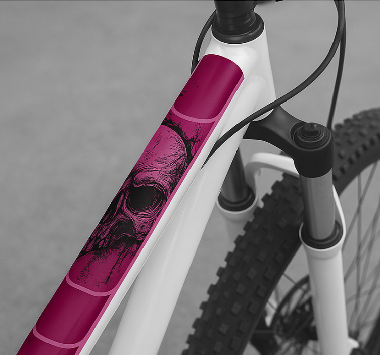 Sticker vélo croquis de crâne grunge - TenStickers