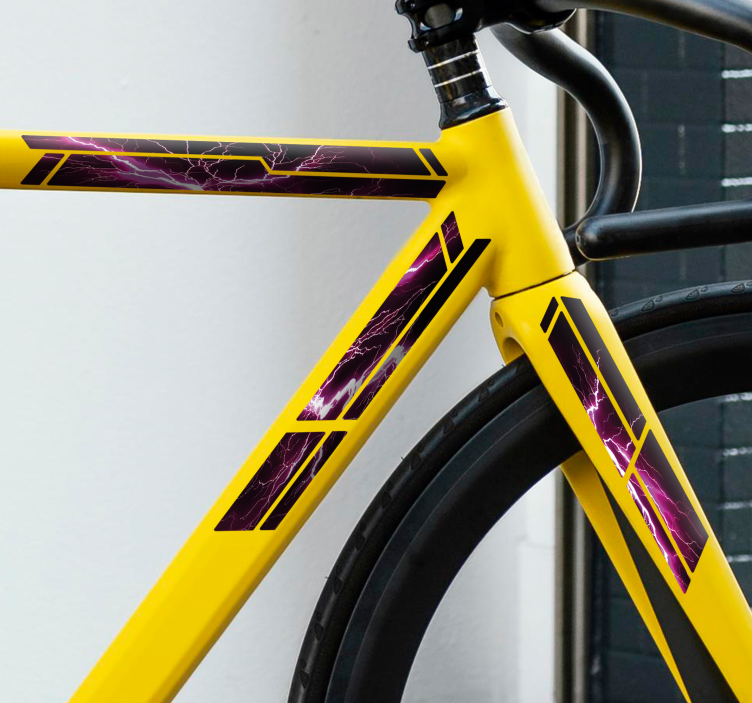 Sticker vélo éclair rose - TenStickers