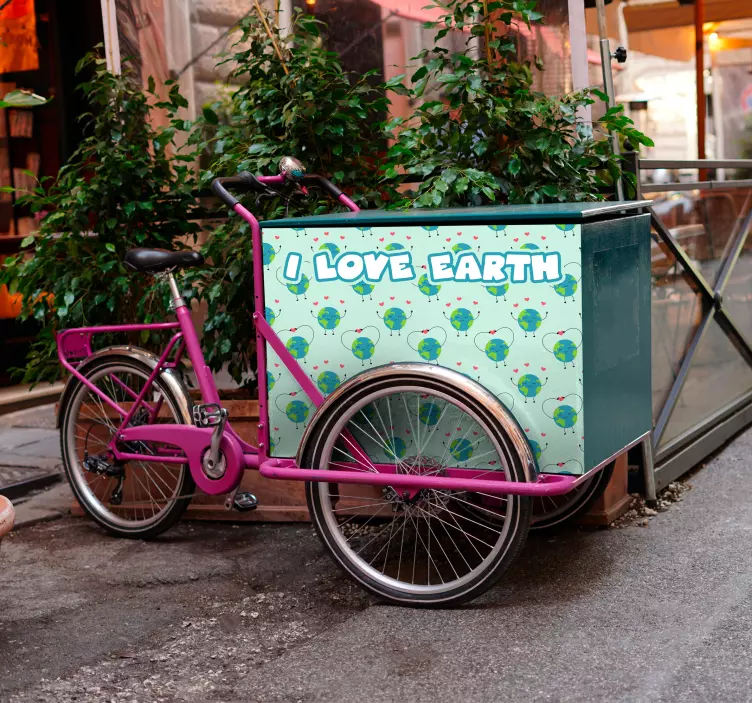 Sticker vélo j'aime la terre - TenStickers