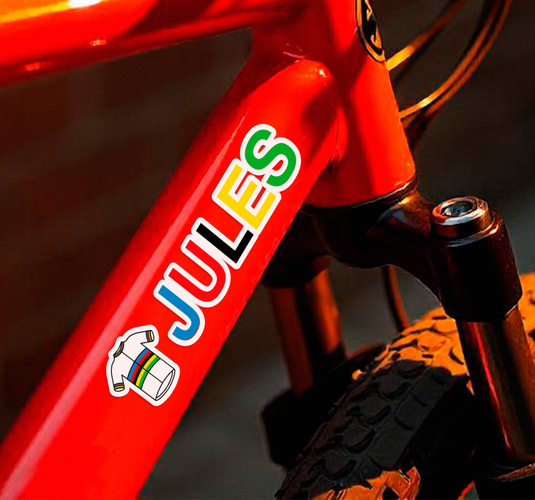 Sticker vélo maillot cycliste champion du monde - TenStickers