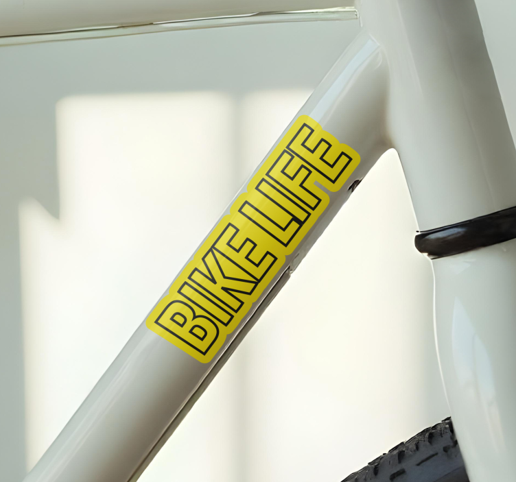 Sticker vélo vie de cycliste sur fond jaune - TenStickers
