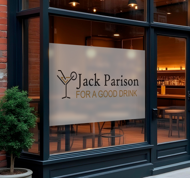 Sticker vitrine bande adhésive translucide avec logo - TenStickers