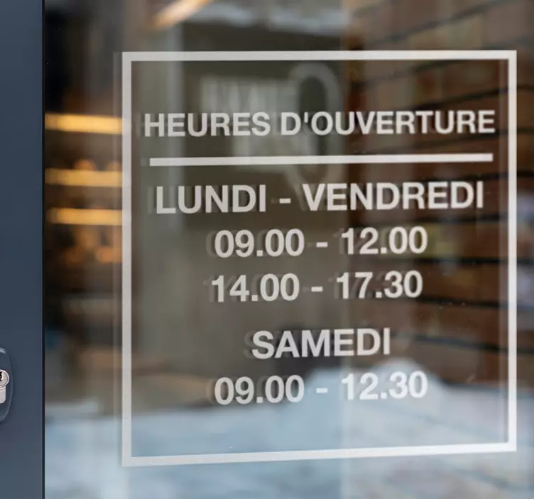 Sticker vitrine horaires d'ouverture - TenStickers