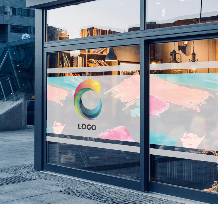 Sticker fenêtre logo projeté sur translucide - TenStickers